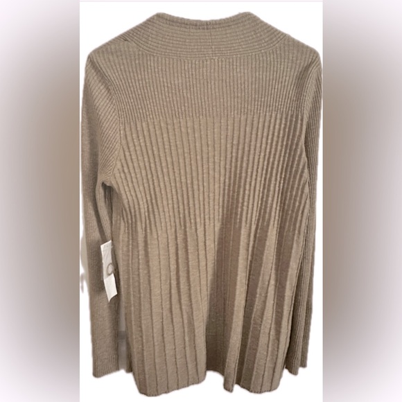 Jones New York Small Mocha Women’s Ribbed Cardigan - Earth Tone Cardigan - Picture 2 of 8